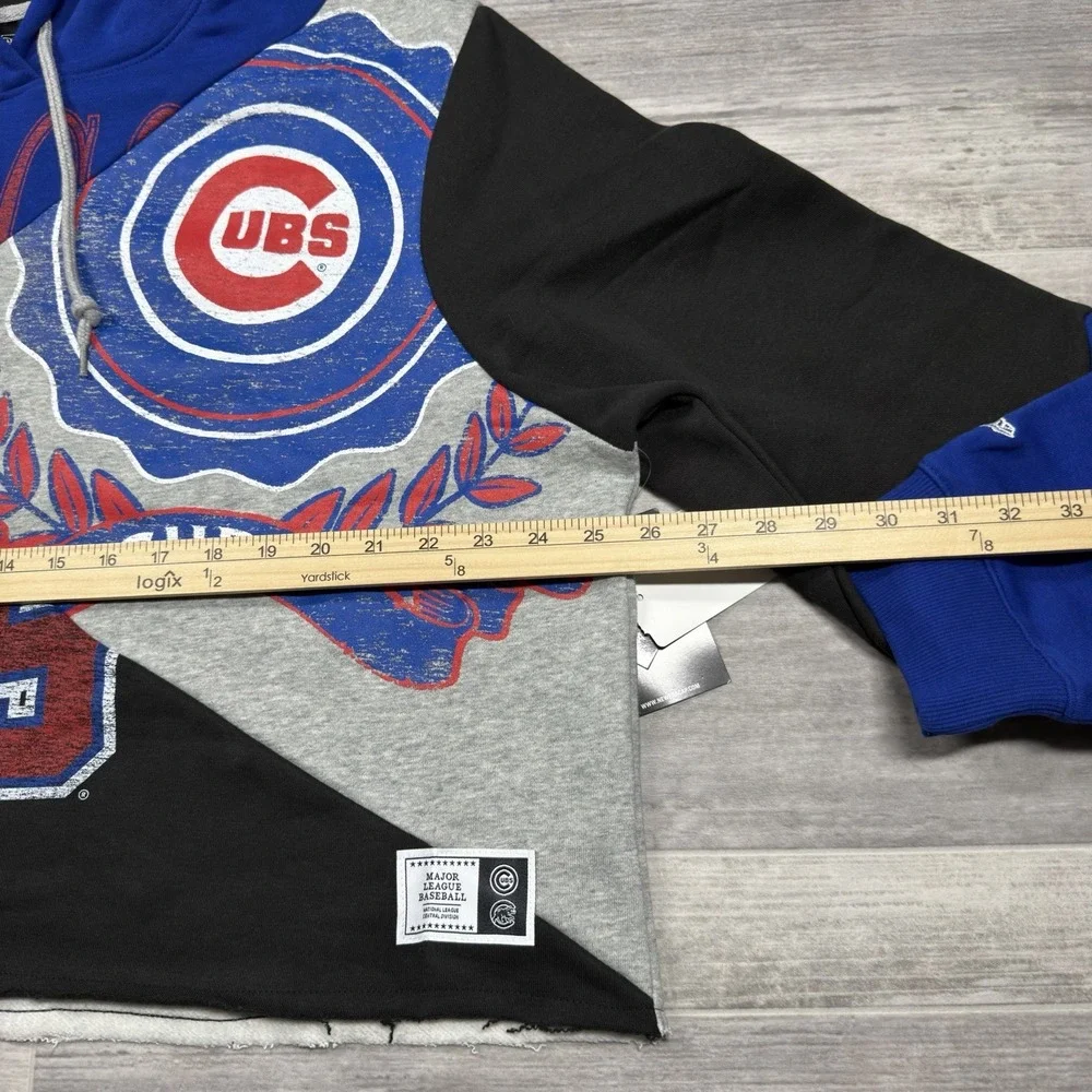 New Era‎ Chicago Cubs Upcycled Color Block Cropped Boxy Hoodie Women's XXL NEW